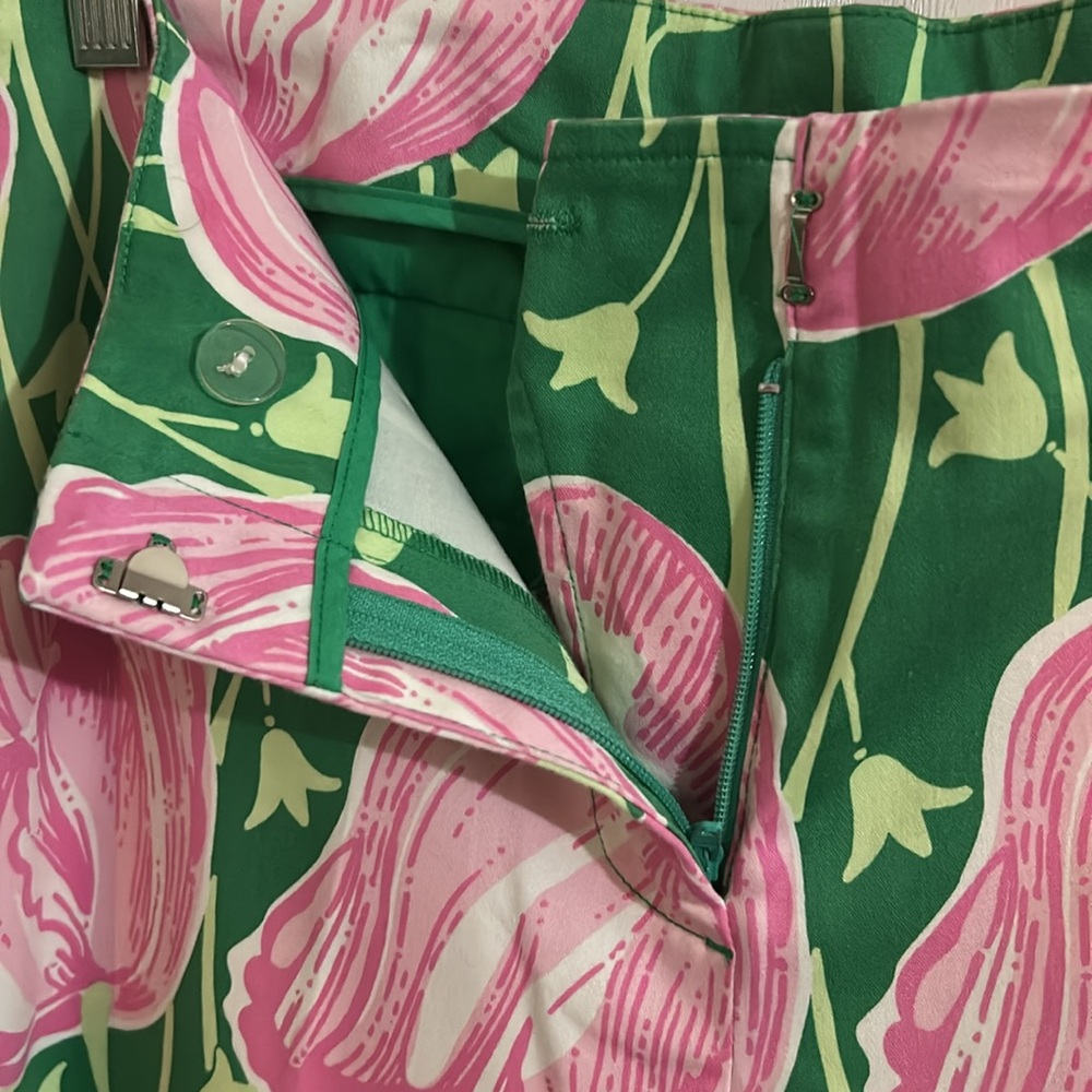 Lilly Pulitzer Green and Pink Women's Pants - Picture 6 of 6